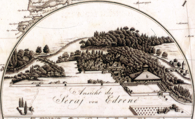 A print showing the state of Edirne Palace in the 17th century was found in Switzerland