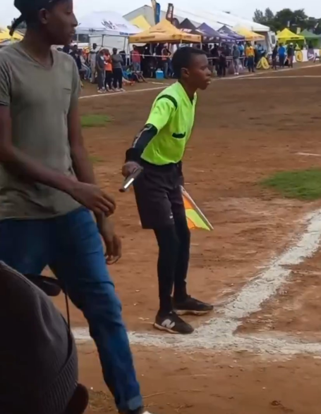 Incredible footage! The assistant referee performed his duty with a gun in hand