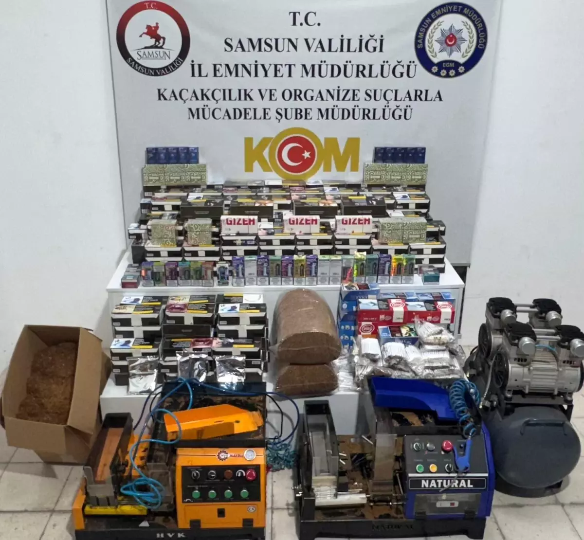 Samsun'da Kaçak Tütün Operasyonu
