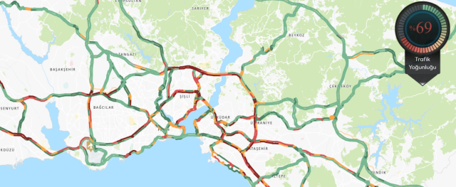 Trafik durumu haritası (CANLI) 13 Mayıs İstanbul'da trafik yoğunluğu yüzde kaç?