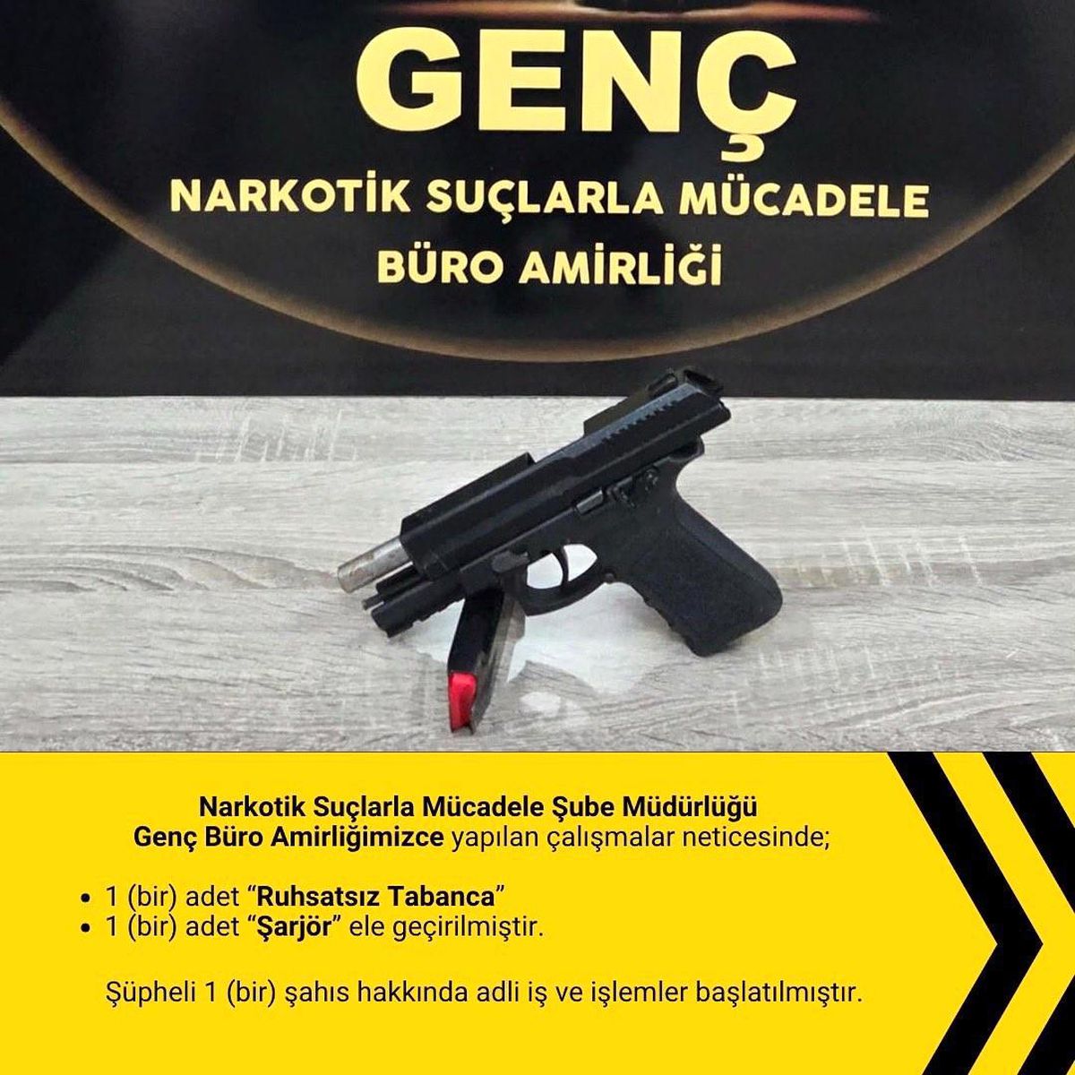 Bingöl'de Ruhsatsız Tabanca ve Esrar Ele Geçirildi
