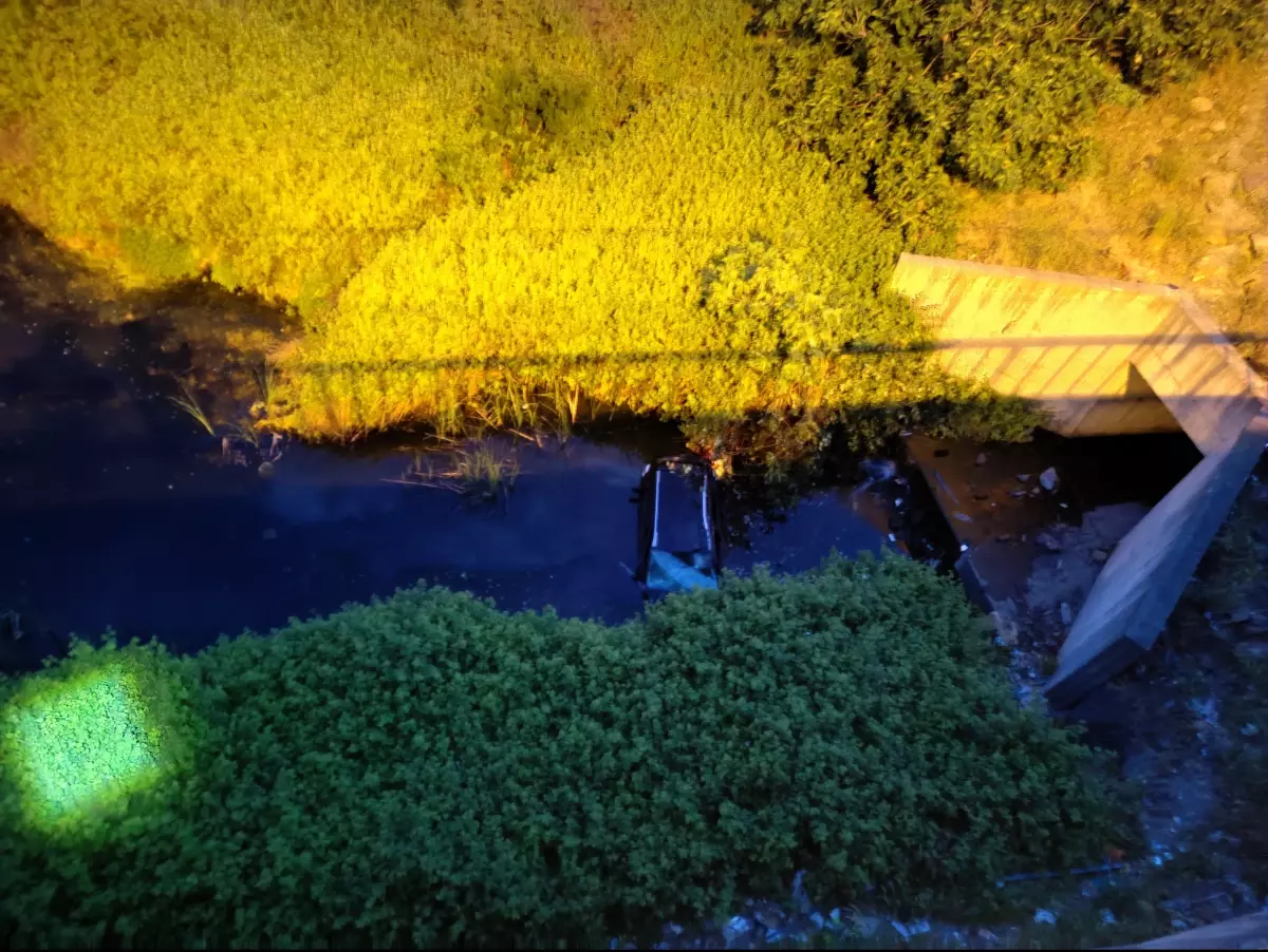 Maltepe'de Otomobil Tatlı Su Göletine Uçtu