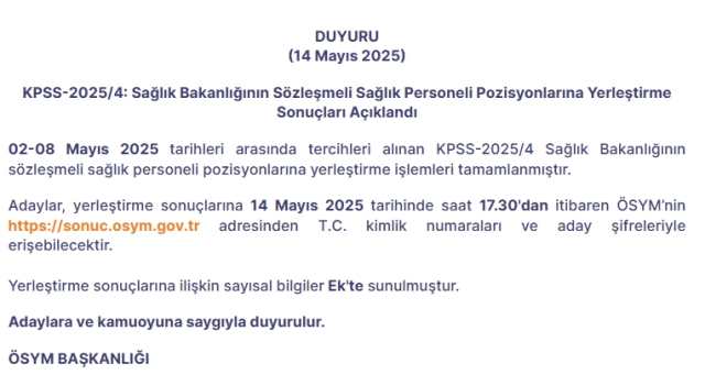 Sağlık Bakanlığı nihai liste sorgulama 2025!