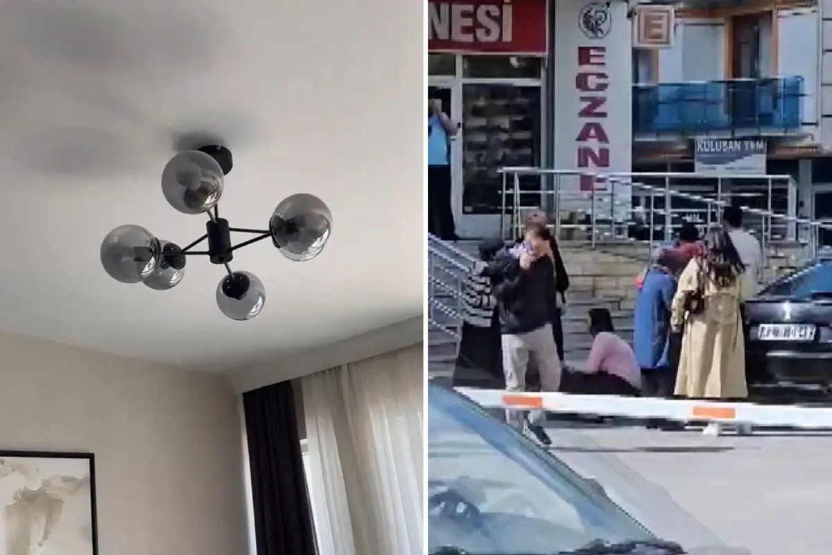 Konya'da büyük paniğe neden olan deprem anı kamerada