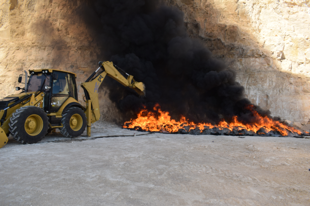 2 tons of drugs were destroyed by burning