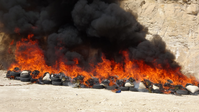 2 tons of drugs were destroyed by burning