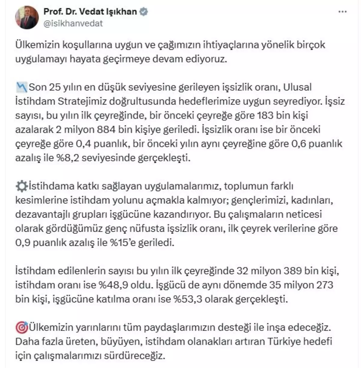 İşsizlik Oranı Son 25 Yılın En Düşük Seviyesine Geriledi