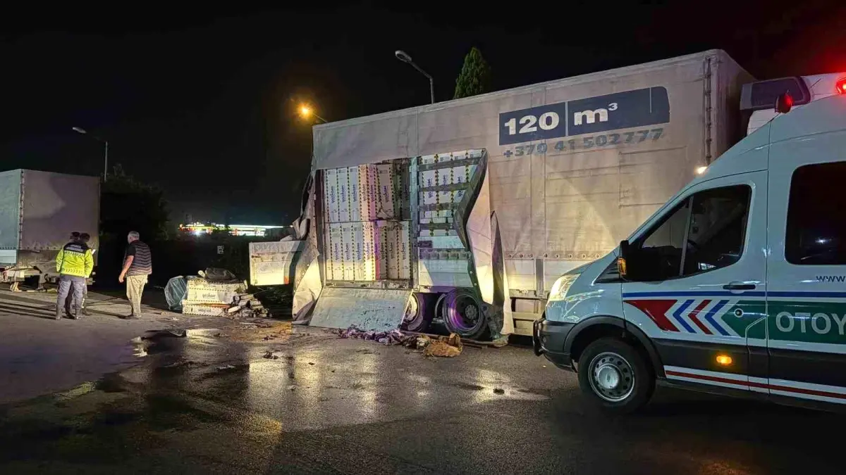 Sakarya'da Dinlenme Tesisinde Kamyonda Yangın Çıktı