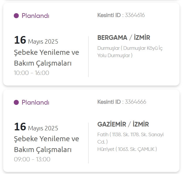 İzmir GEDİZ elektrik kesintisi! 16 Mayıs İzmir'de elektrik kesintisi ne zaman bitecek, elektrikler ne zaman gelecek?