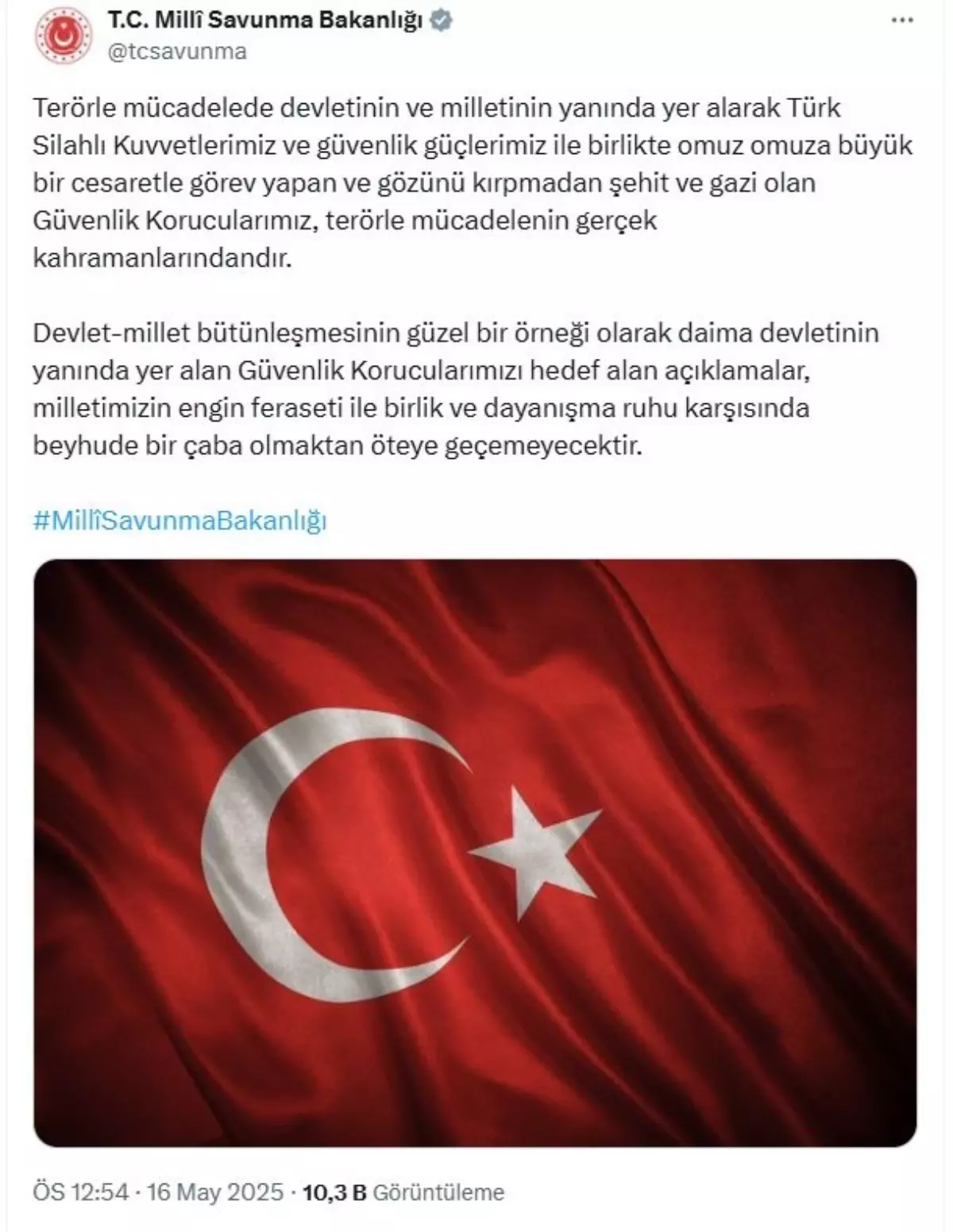 MSB'den güvenlik korucularına destek açıklaması