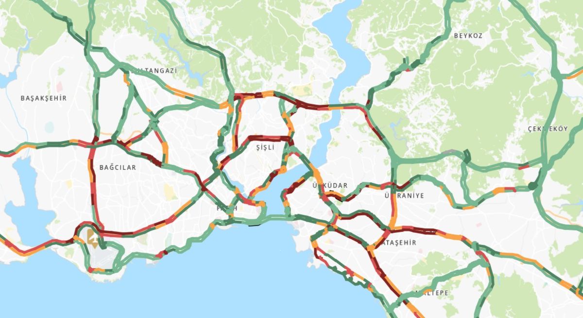 Trafik durumu haritası (CANLI) 16 Mayıs İstanbul'da trafik yoğunluğu yüzde kaç?