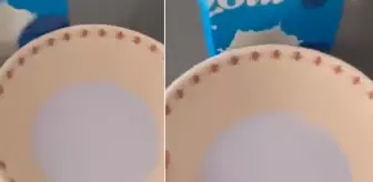 Zincir marketten alınan paketten mavi süt çıktı