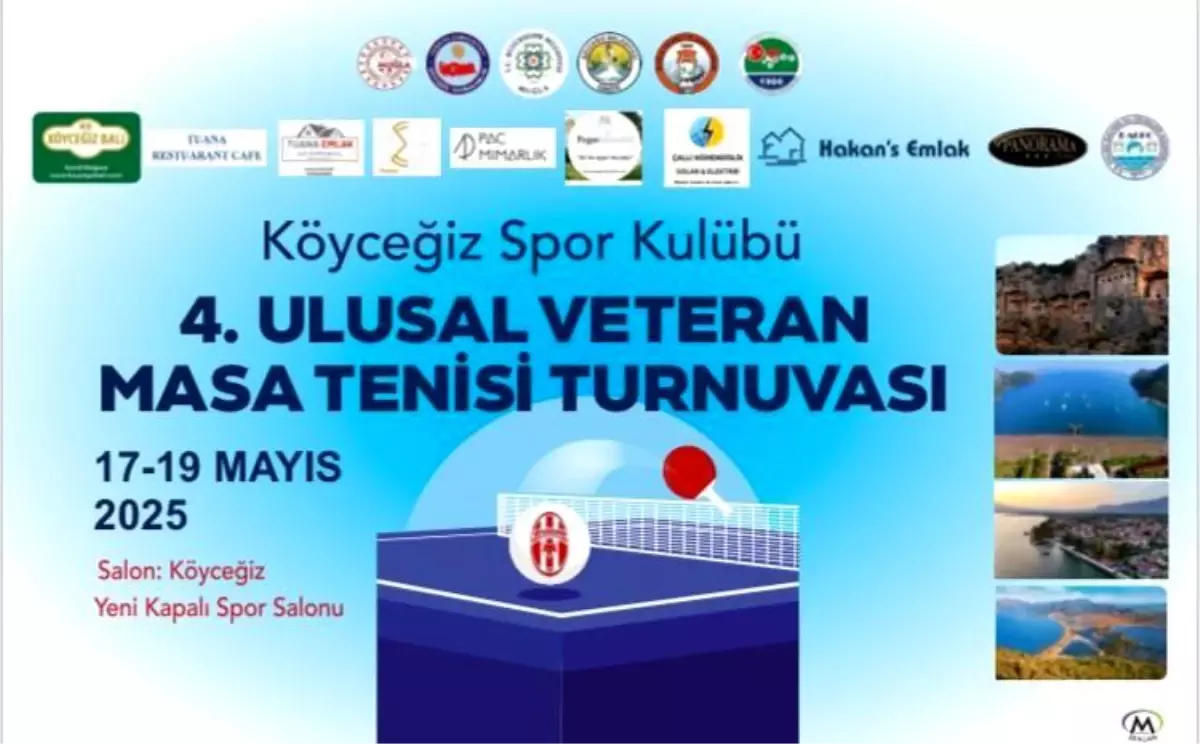 4. Ulusal Veteran Masa Tenisi Turnuvası Köyceğiz'de Yapılacak