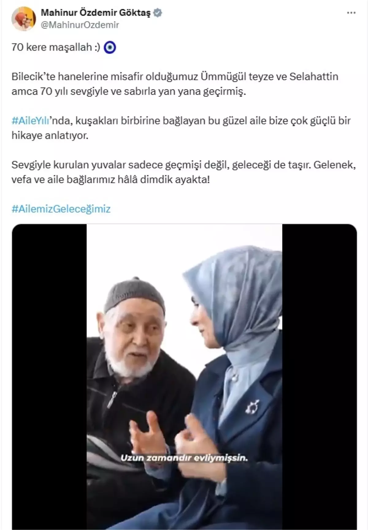 Bakan Göktaş, 70 Yıllık Evliliği Ziyaret Etti