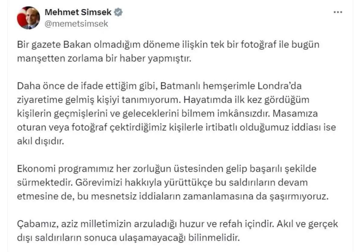 Bakan Şimşek'ten Zorlama Habere Yanıt