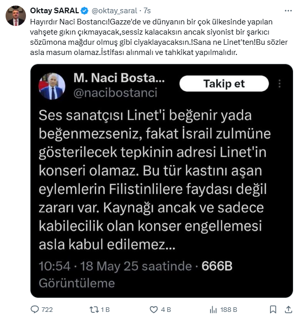 Harsh words from the Presidential Chief Advisor Saral to the AK Party rector
