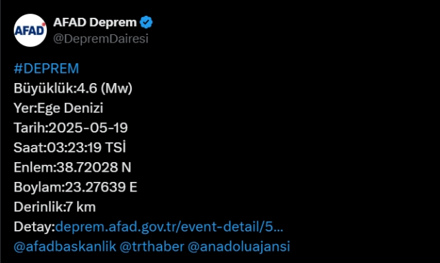 İzmir'de deprem mi oldu? 19 Mayıs Bugün İzmir'de deprem mi oldu?