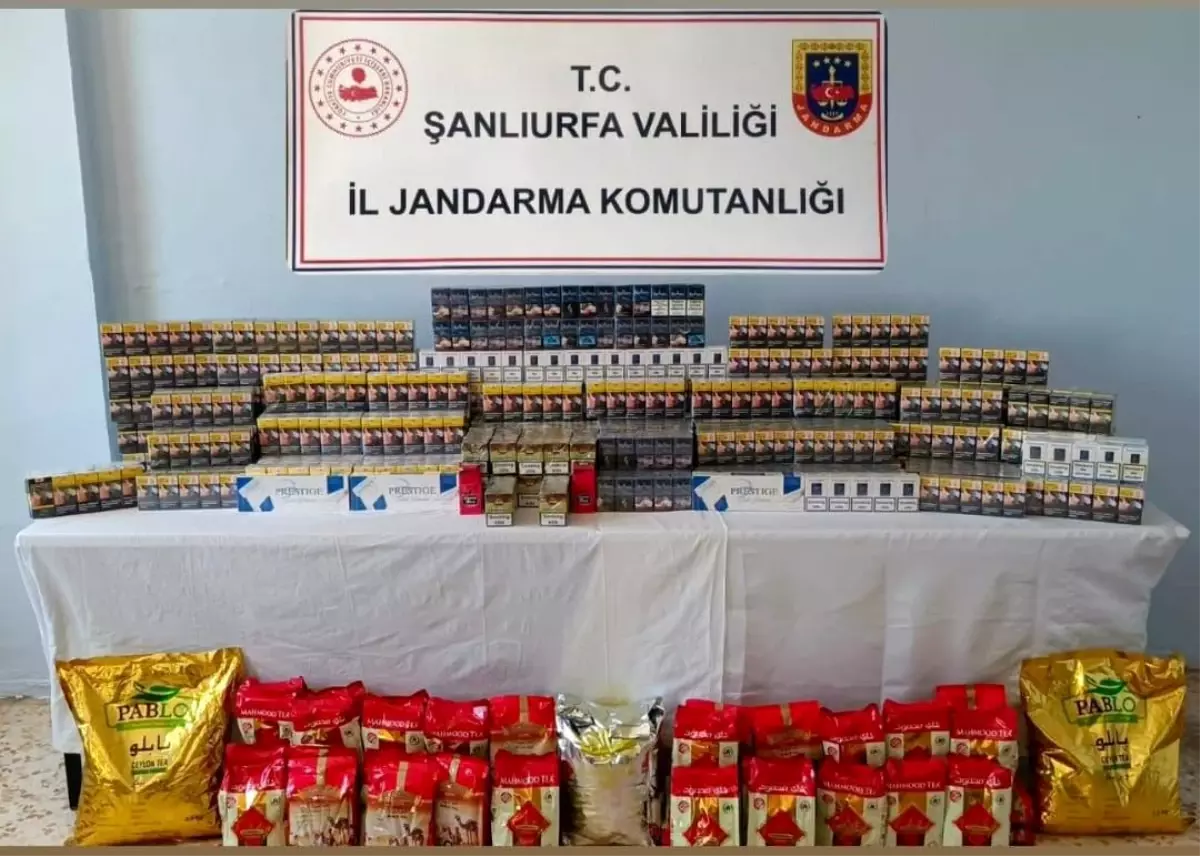 Şanlıurfa'da Jandarmadan Kaçakçılıkla Mücadele: 25 Ton Çay ve Binlerce Sigara Ele Geçirildi