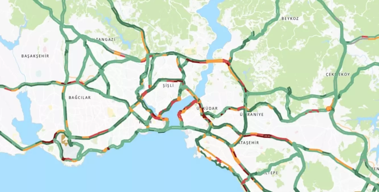 Trafik durumu haritası (CANLI) 19 Mayıs İstanbul'da trafik yoğunluğu yüzde kaç?