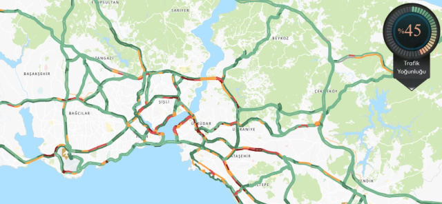 Trafik durumu haritası (CANLI) 19 Mayıs İstanbul'da trafik yoğunluğu yüzde kaç?