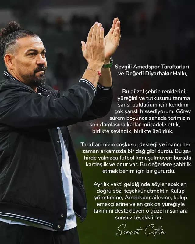 Amed Sportif Faaliyetler parted ways with Servet Çetin