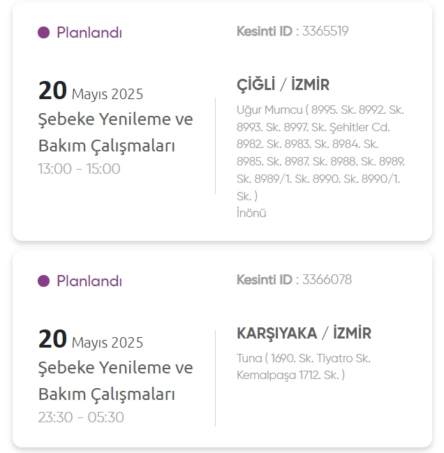 İzmir GEDİZ elektrik kesintisi! 20 Mayıs İzmir'de elektrik kesintisi ne zaman bitecek, elektrikler ne zaman gelecek?