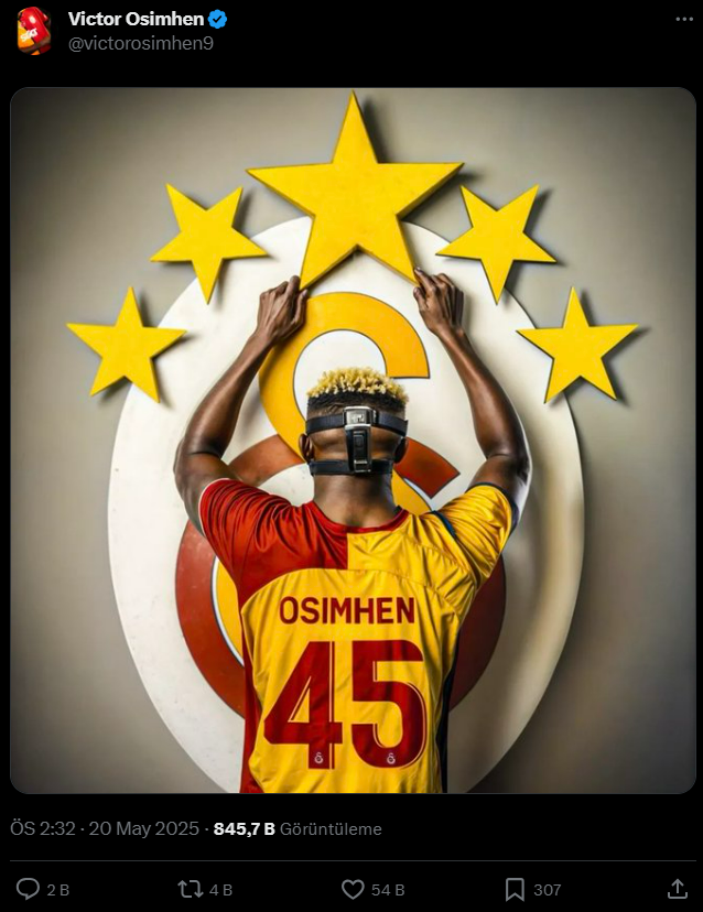 Osimhen'den paylaşım geldi: Galatasaraylı taraftarlar yorum yağdırdı Osimhen'den paylaşım geldi: Galatasaraylı taraftarlar yorum yağdırdı