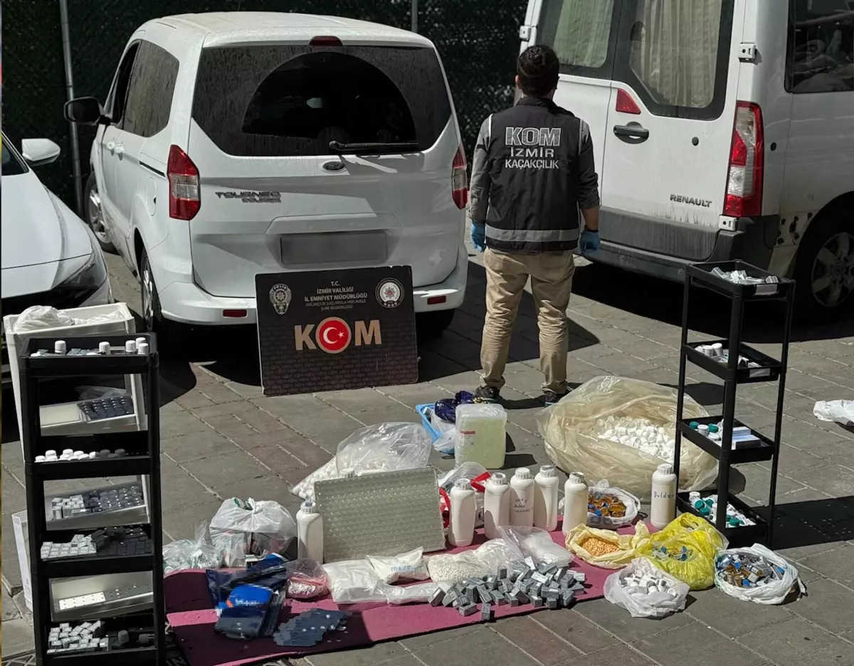 İzmir'de Steroidli Vücut Geliştirme İlaçları Operasyonu: 10 Milyon TL Değerinde Malzeme Ele Geçirildi