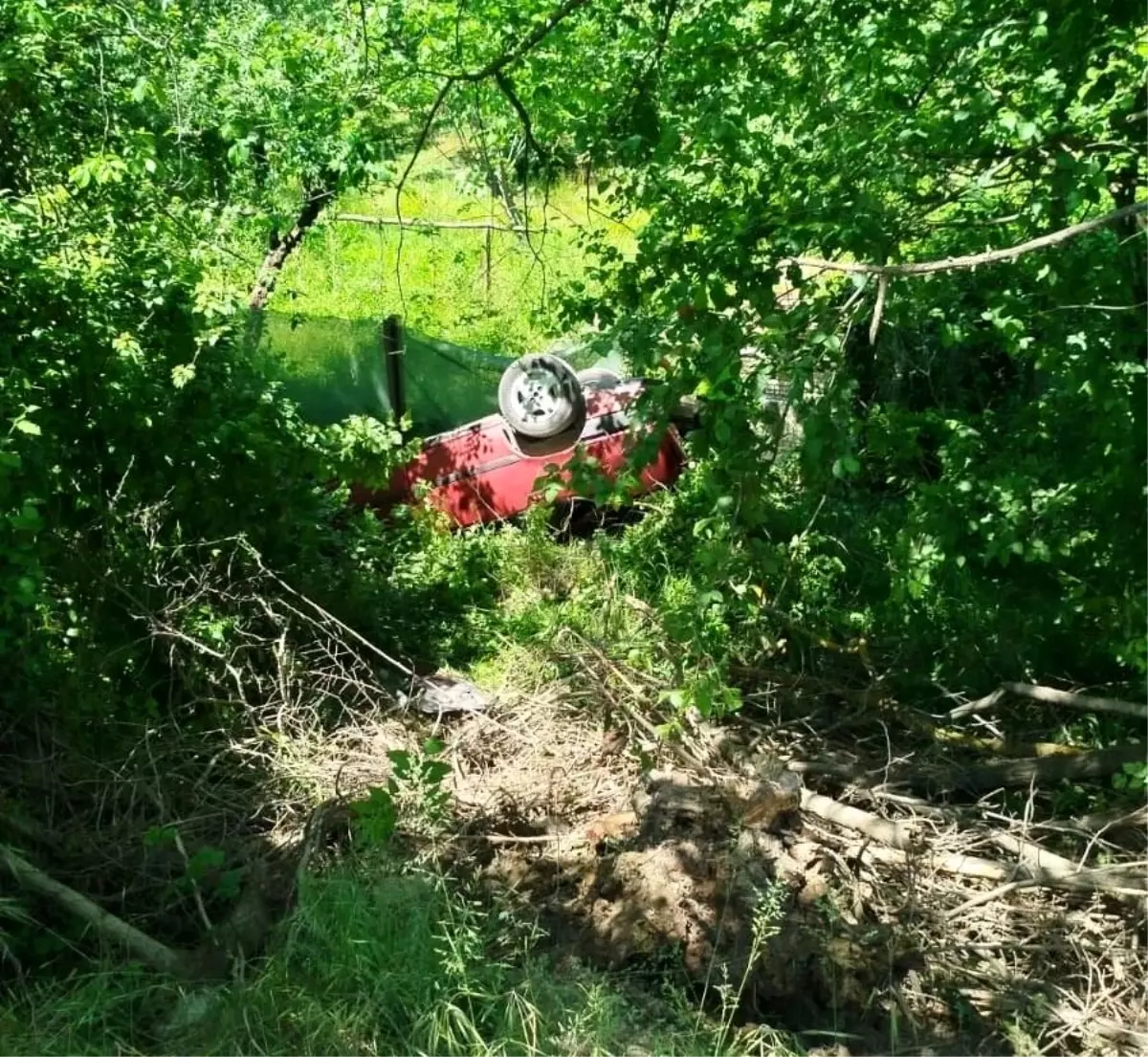 Sapanca'da Kontrolden Çıkan Otomobil Şarampole Uçtu: 2 Yaralı