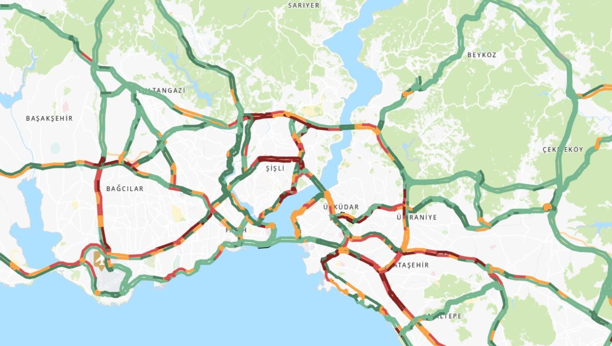 Trafik durumu haritası (CANLI) 21 Mayıs İstanbul'da trafik yoğunluğu yüzde kaç?