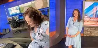 Canlı yayında doğum sancıları başlamasına rağmen haber sunmaya devam Etti