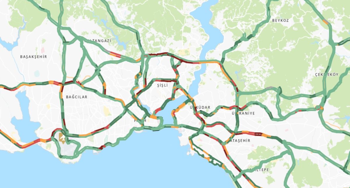 Trafik durumu haritası (CANLI) 22 Mayıs İstanbul'da trafik yoğunluğu yüzde kaç?