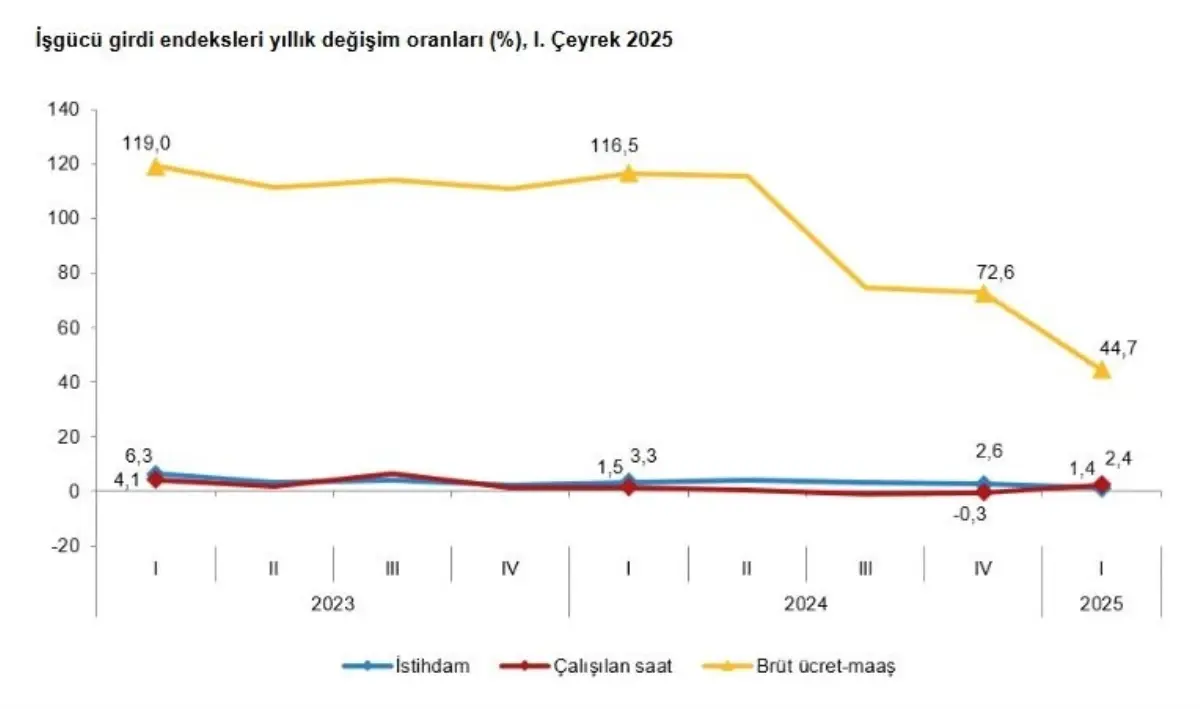 TÜİK 2025 İlk Çeyrek İstihdam ve Ücret Endekslerini Açıkladı