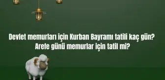 2025 Kurban Bayramı memur tatil takvimi! Devlet memurları için Kurban Bayramı tatili kaç gün? Arefe günü memurlar için tatil mi?