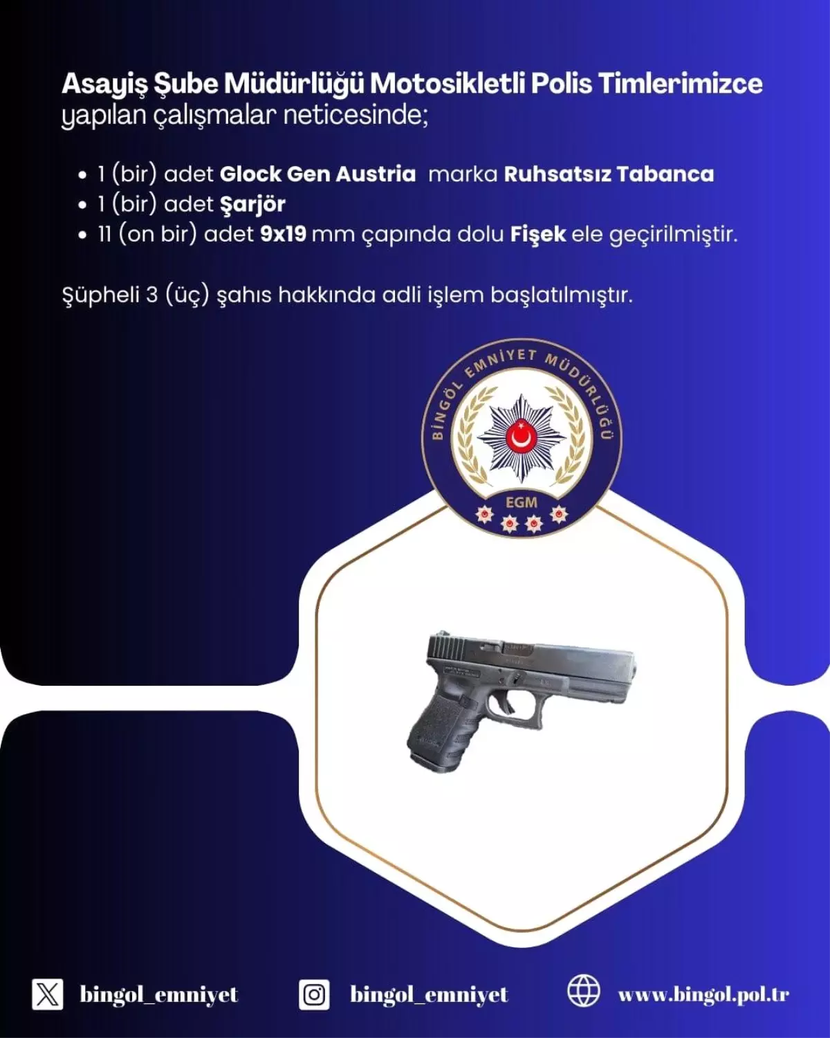 Bingöl'de Polis Operasyonu: Ruhsatsız Silah ve Fişek Ele Geçirildi