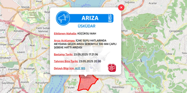 İstanbul ÜSKÜDAR su kesintisi! 23-24 Mayıs İSKİ Üsküdar su kesintisi ne zaman bitecek, sular ne zaman gelecek?