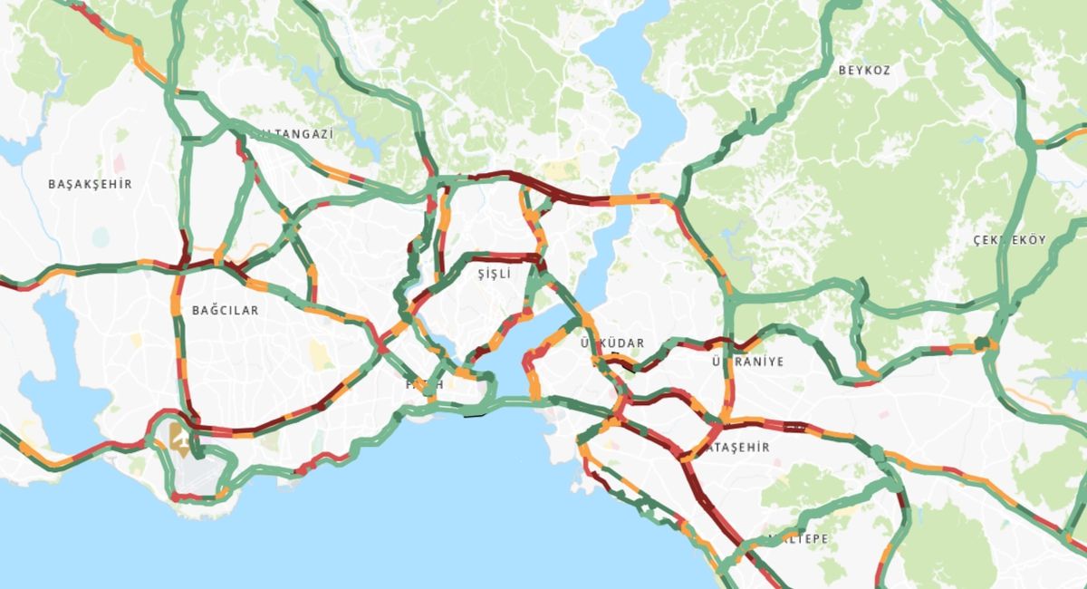 Trafik durumu haritası (CANLI) 23 Mayıs İstanbul'da trafik yoğunluğu yüzde kaç?