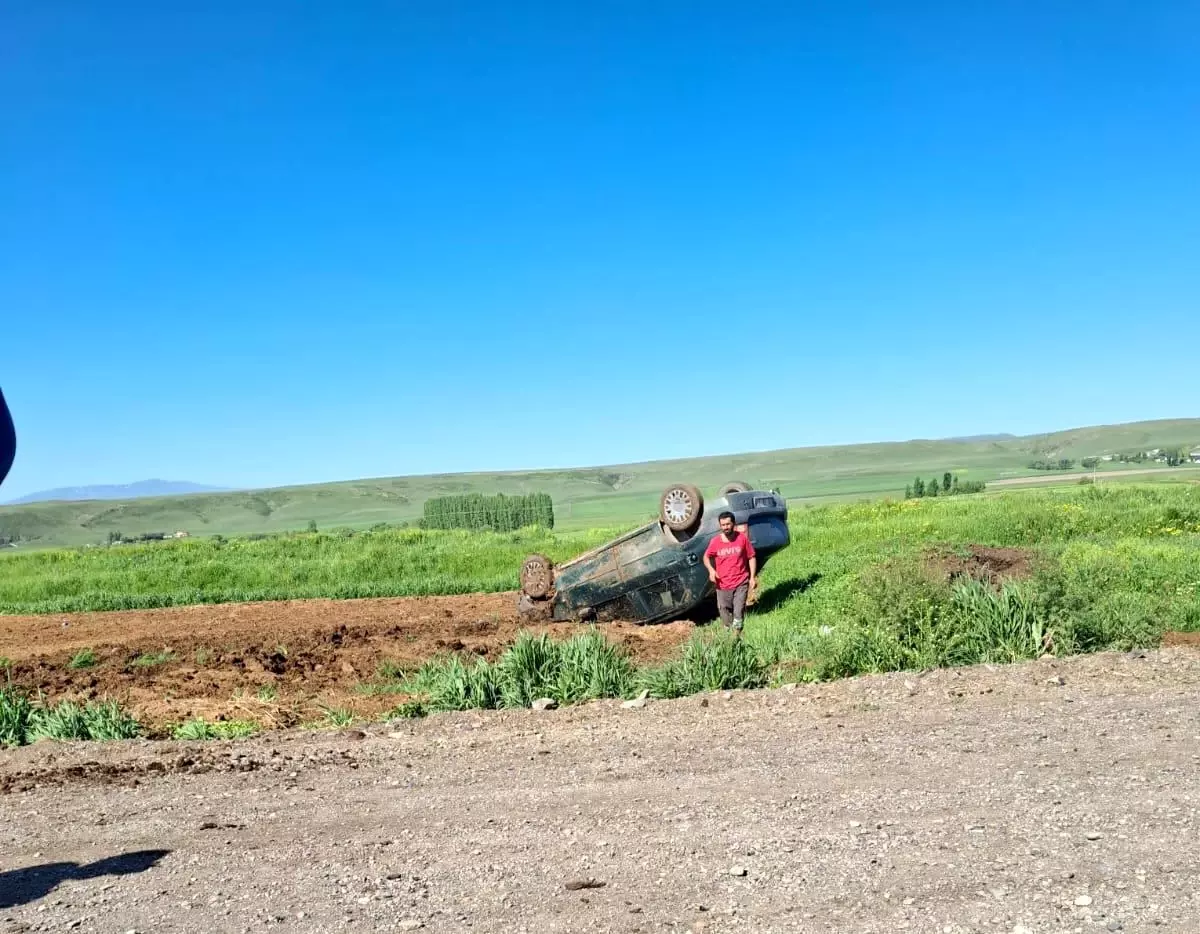 Akyaka'da Otomobil Takla Attı: 1 Yaralı