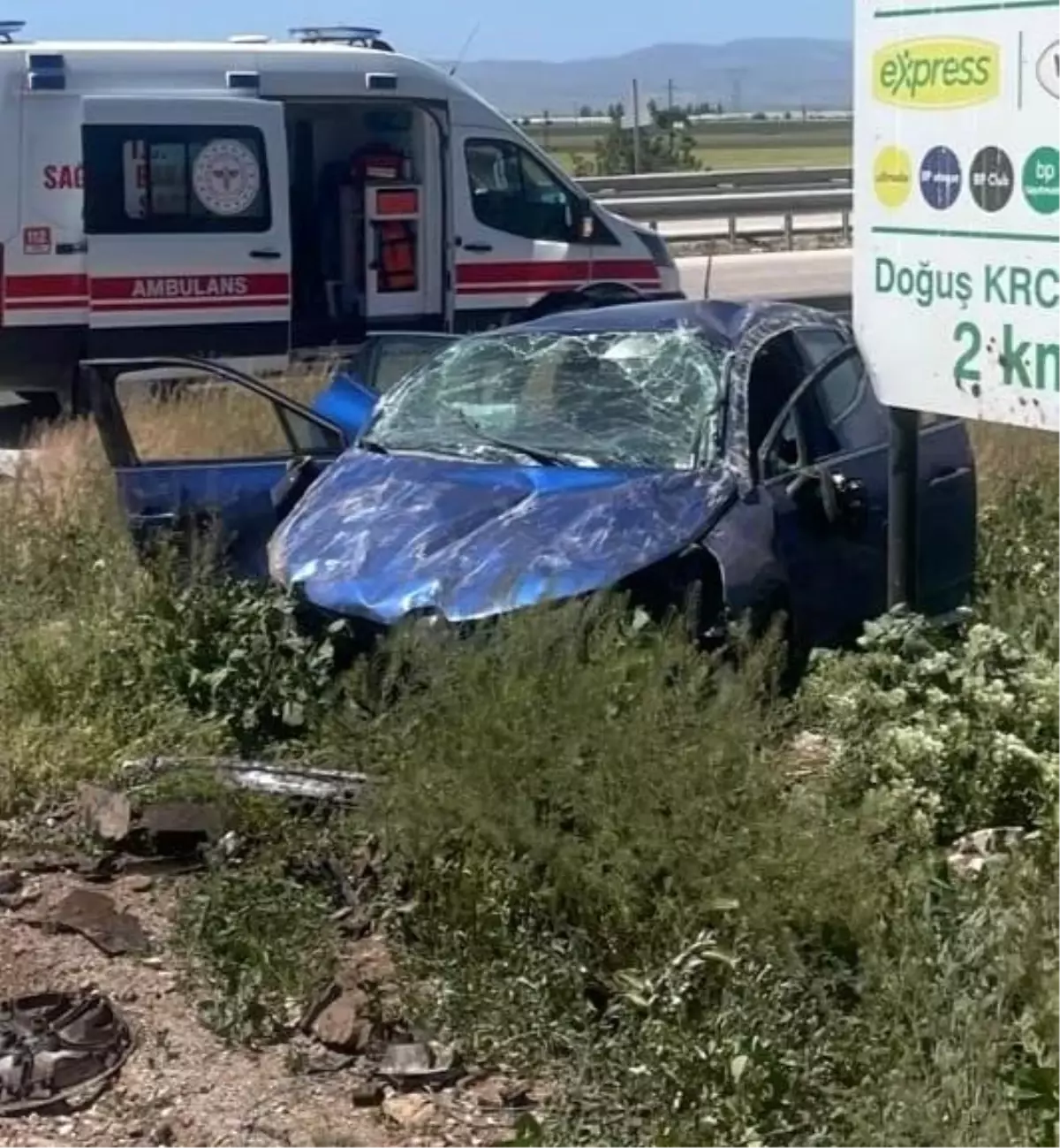 Afyonkarahisar'da Takla Atan Otomobilde İki Yaralı