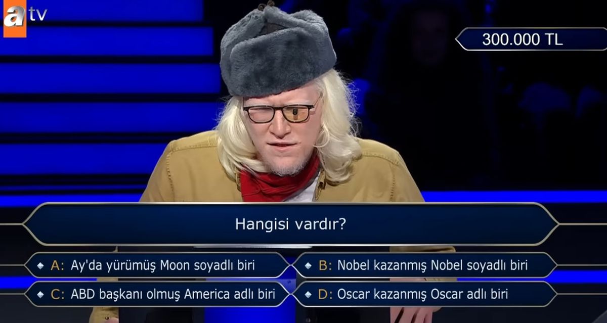Ay'da yürümüş Moon soyadlı biri, ABD başkanı olmuş America adlı biri, Nobel kazanmış Nobel soyadlı biri, Oscar kazanmış Oscar adlı biri var mı?