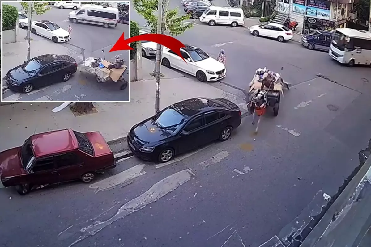 Esenyurt'ta at arabası ile otomobile çarpıp kaçtı