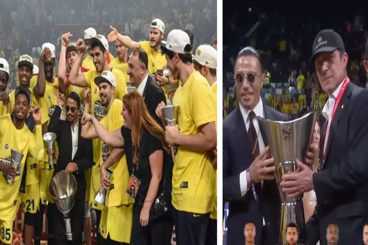 İlk şampiyonluğa damga vurmuştu! Nusret bir kez daha Fenerbahçe'nin kupa töreninde