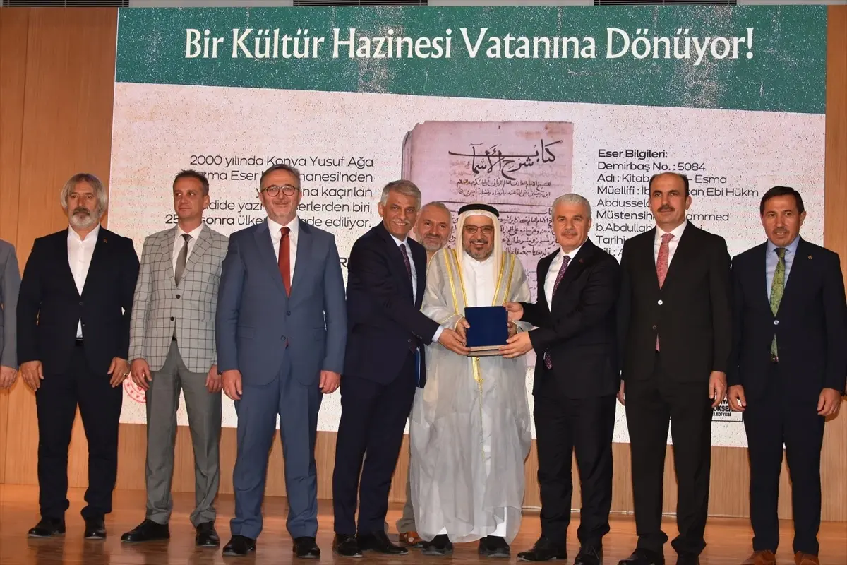 Kayıp El Yazması Eser Konya'ya Döndü