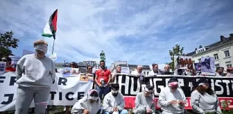 Brüksel'de Gazze İçin Gösteri ve Açlık Grevi