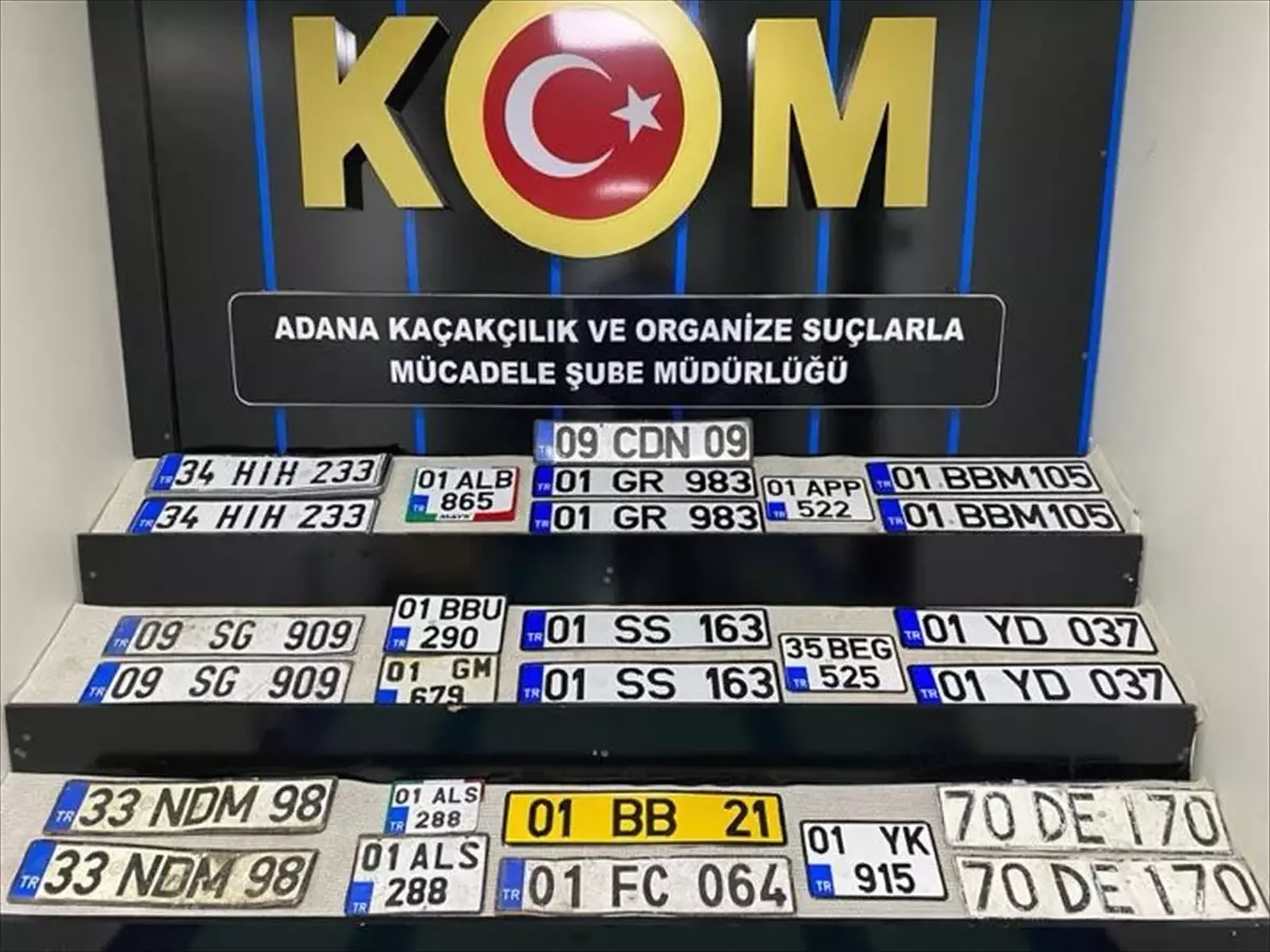 Adana'da Sahte Araç Plakası Operasyonu: 27 Plaka Ele Geçirildi