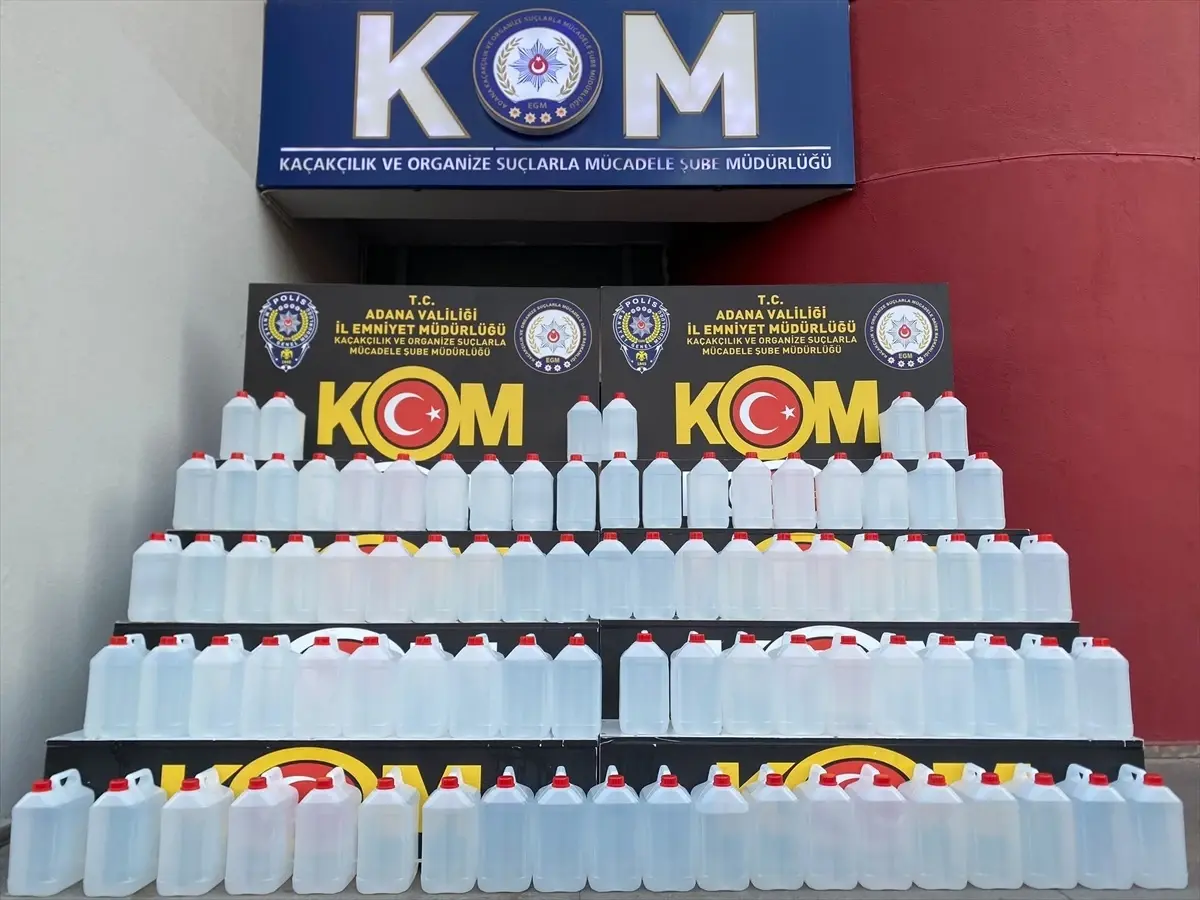 Adana'da 800 Litre Kaçak Etil Alkol Ele Geçirildi