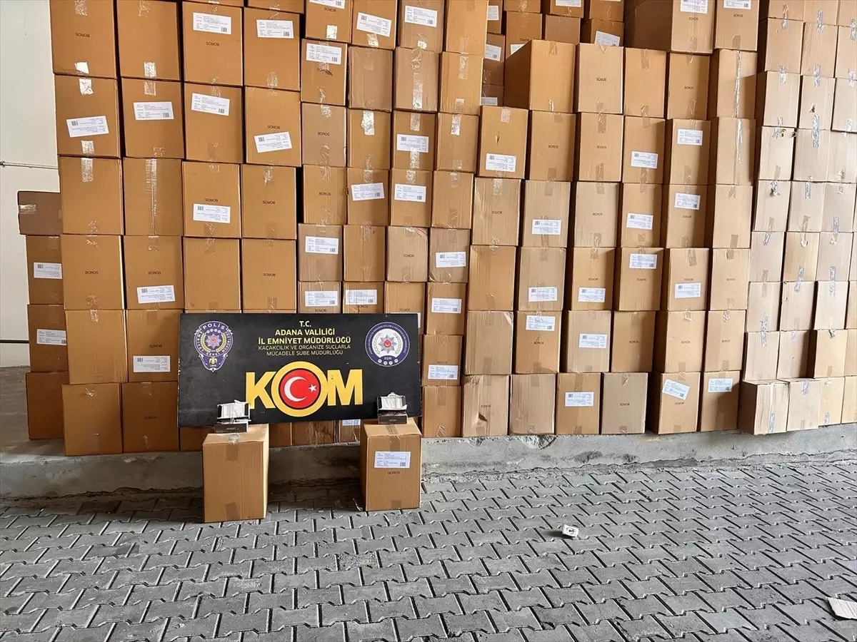 Adana'da Gümrük Kaçağı 9 Milyon Makaron Ele Geçirildi