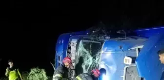 Adana'da Otoyolda Devrilen Kamyonun Sürücüsü Hayatını Kaybetti
