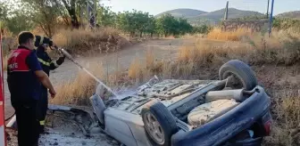 Besni'de Devrilen Otomobilin Sürücüsü Yaralandı