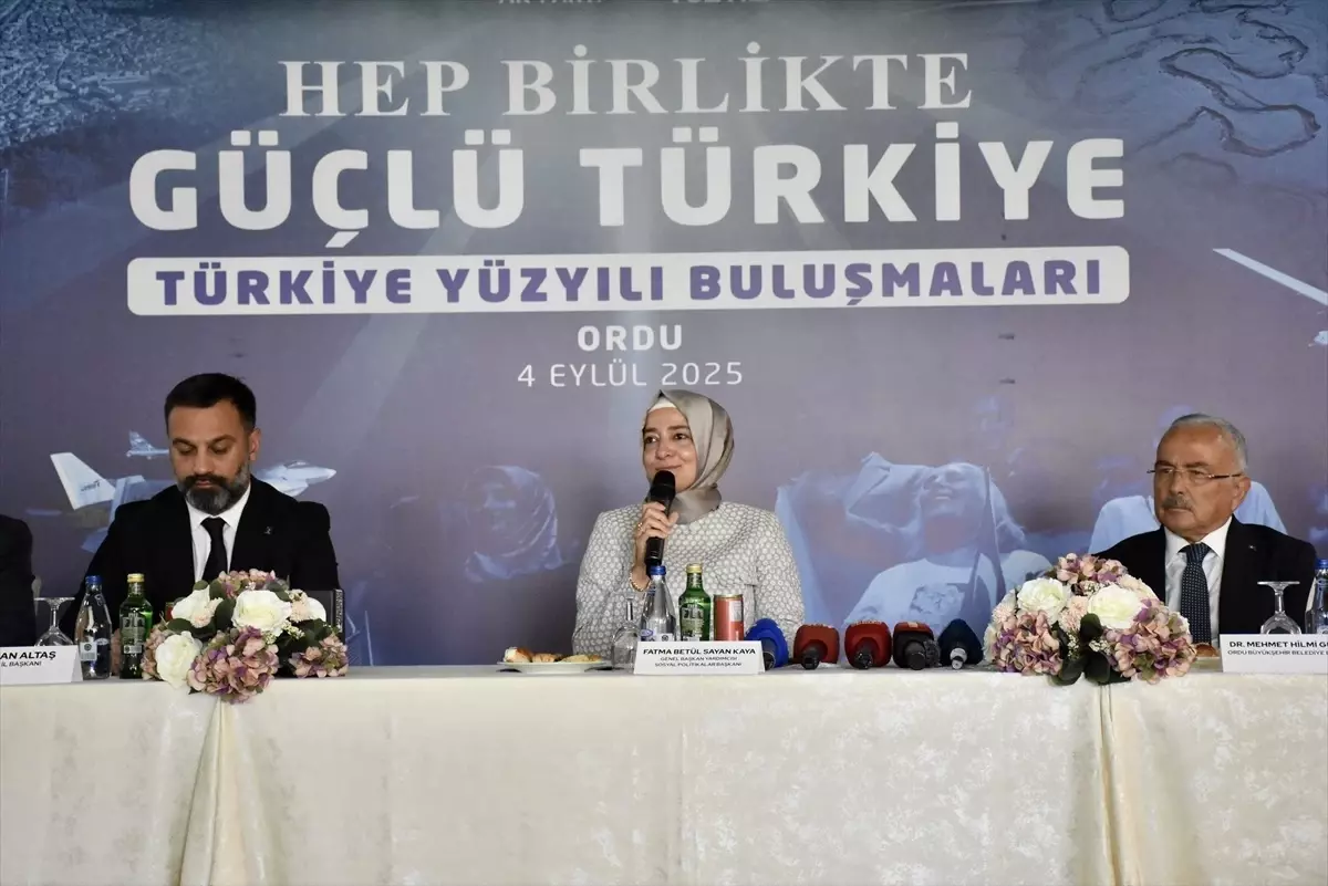AK Parti Genel Başkan Yardımcısı Kaya, Ordu'da konuştu Açıklaması